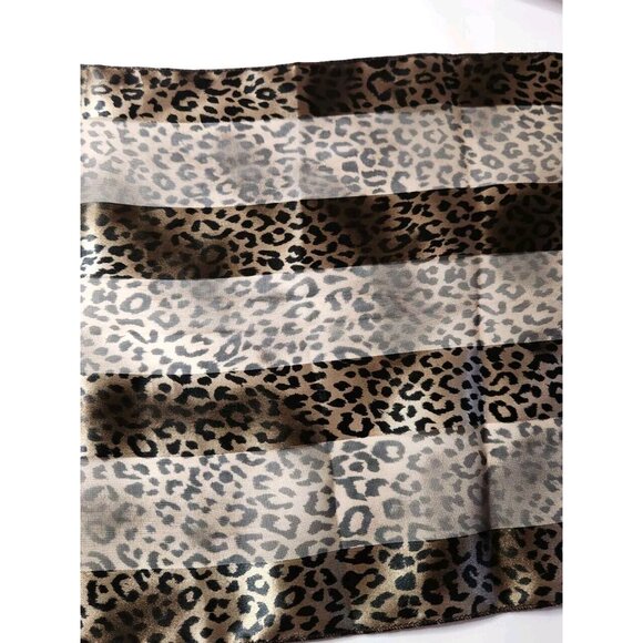 Leopard Print Scarf Sheer stripes Women animal feline accessory career office - Picture 4 of 5